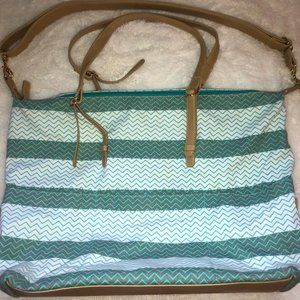 Mossimo teal/aqua canvas tote bag